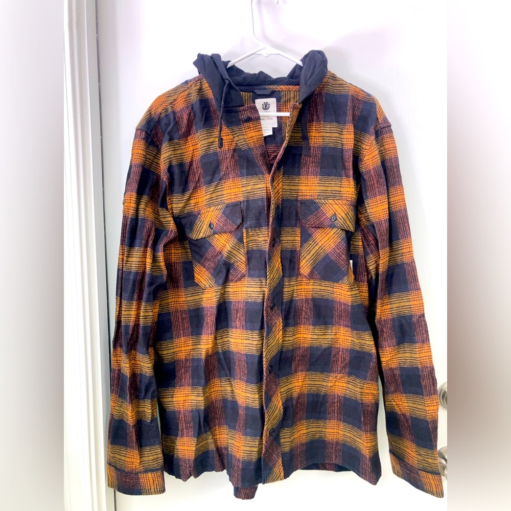 Like New Element Hooded Flannel Button UP Shacket